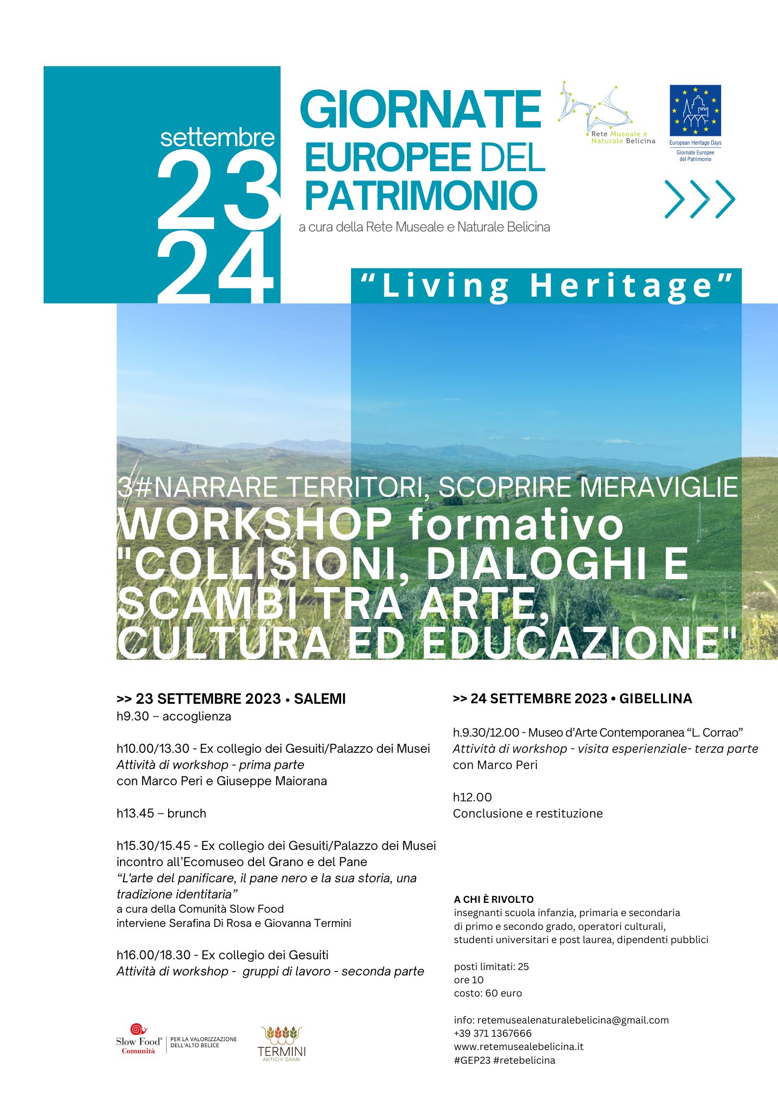 WORKSHOP “COLLISIONI, DIALOGHI E SCAMBI TRA ARTE, CULTURA ED EDUCAZIONE”